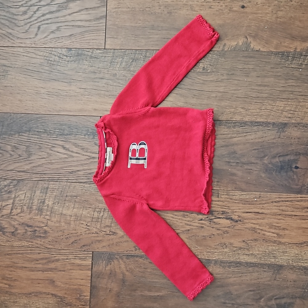 Burberry baby red sweater 12M